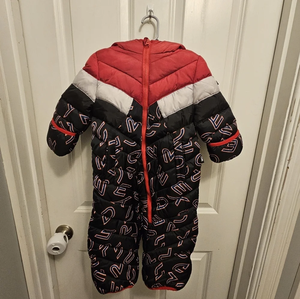 Spyder Red and Black Hooded Puffer Suit